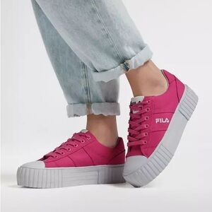 Fila Women's Hot Pink Platform Sneakers